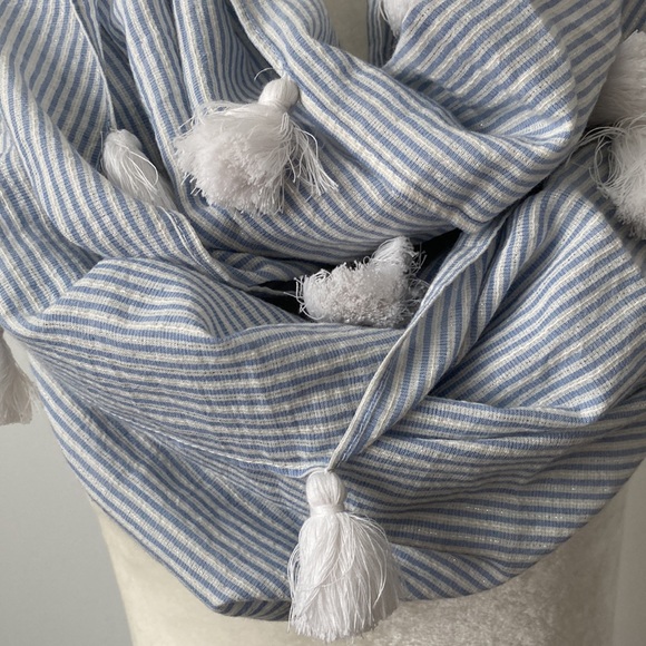 Tommy Bahama Striped Yarn Dye Lurex Infinity Scarf - Picture 3 of 6